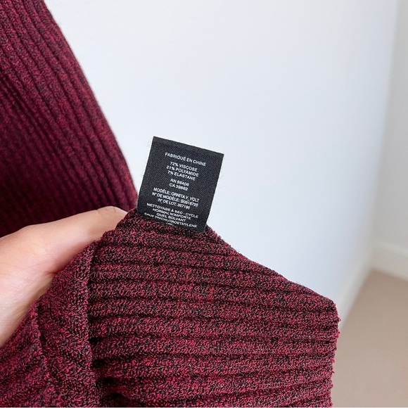 THEORY Ornita Knit Midi Skirt - Size XS/P - Burgandy Color - Pencil Skirt - Picture 6 of 6